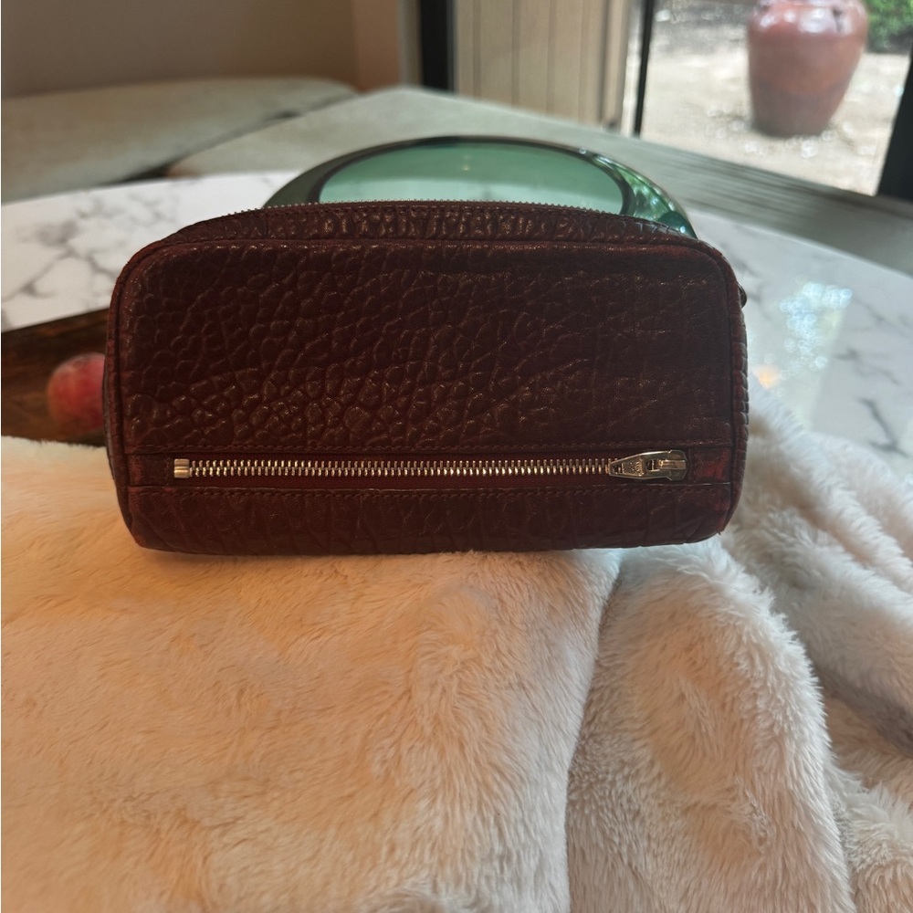 Burgundy Pebbled Leather Wallet by Alexander Wang